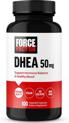Force Factor DHEA 50mg, 100 Cápsulas Vegetales para Apoyar el Equilibrio Hormonal