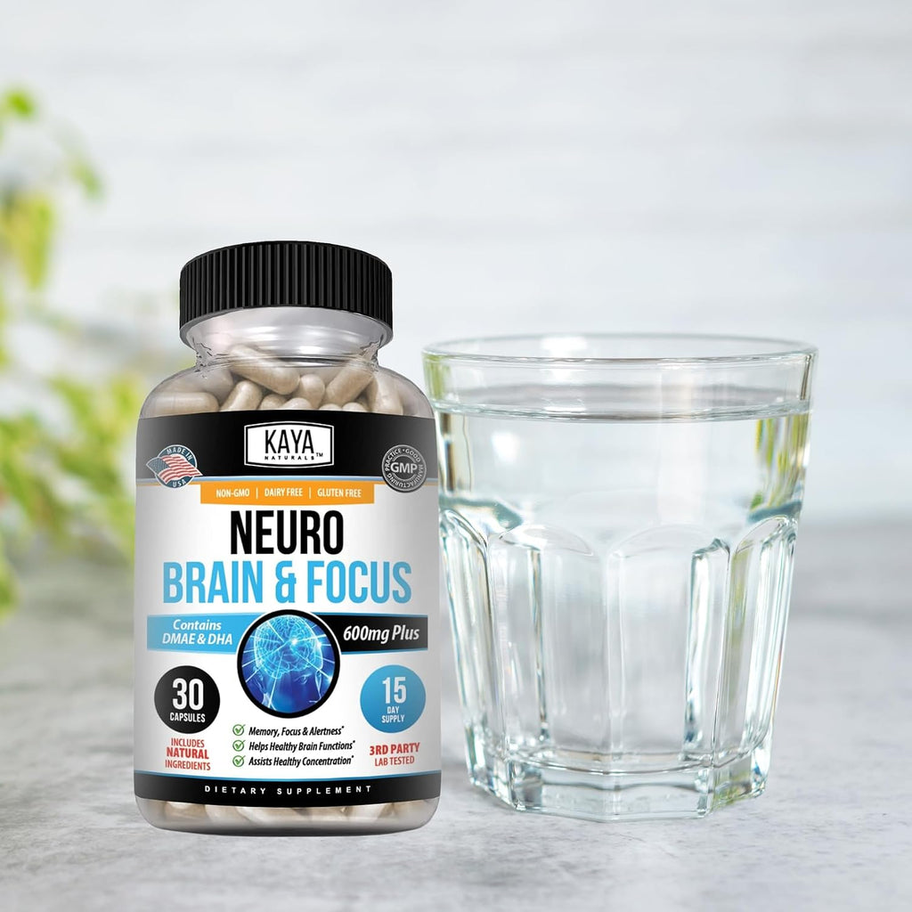 Kaya Naturals Neuro Brain - Nootrópico para Memoria y Concentración - 30 Cápsulas