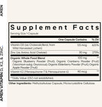 Amen Vitamina D3, K2 y Zinc con Mezcla de Frutas Orgánicas - 5000 UI D3, 90 mcg K2, 30 mg Zinc - Vegano, Non-GMO - 60 Cápsulas
