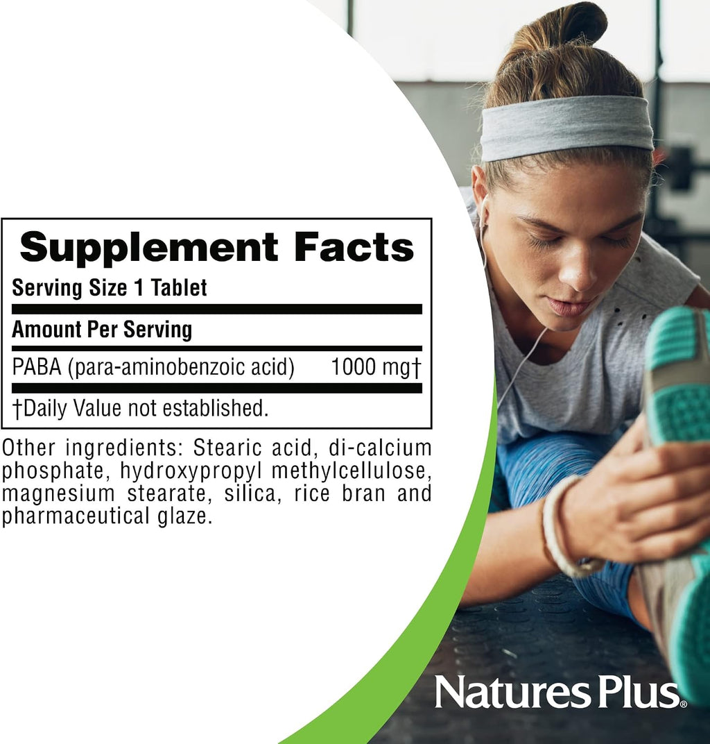 NaturesPlus PABA 1000 mg - 60 comprimidos de liberación sostenida