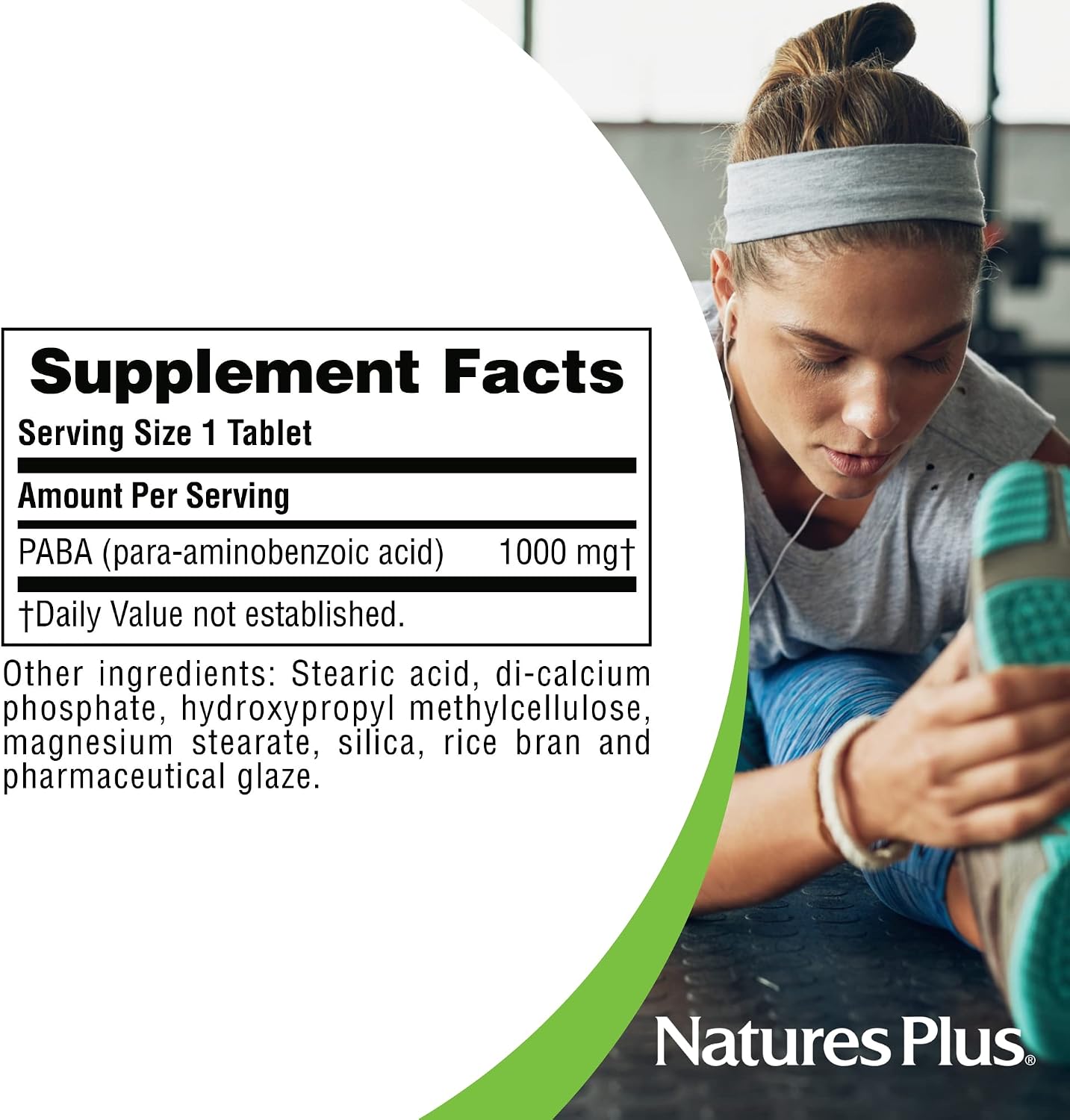 NaturesPlus PABA 1000 mg - 60 comprimidos de liberación sostenida