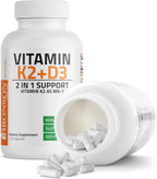 Bronson Vitamina K2 D3 (MK7) Suplemento 2-en-1 Complejo D3 y K2, 120 Cápsulas