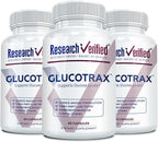 Research Verified Glucotrax - Berberina, Cromo Picolinato, Canela, Gymnema - 180 Cápsulas