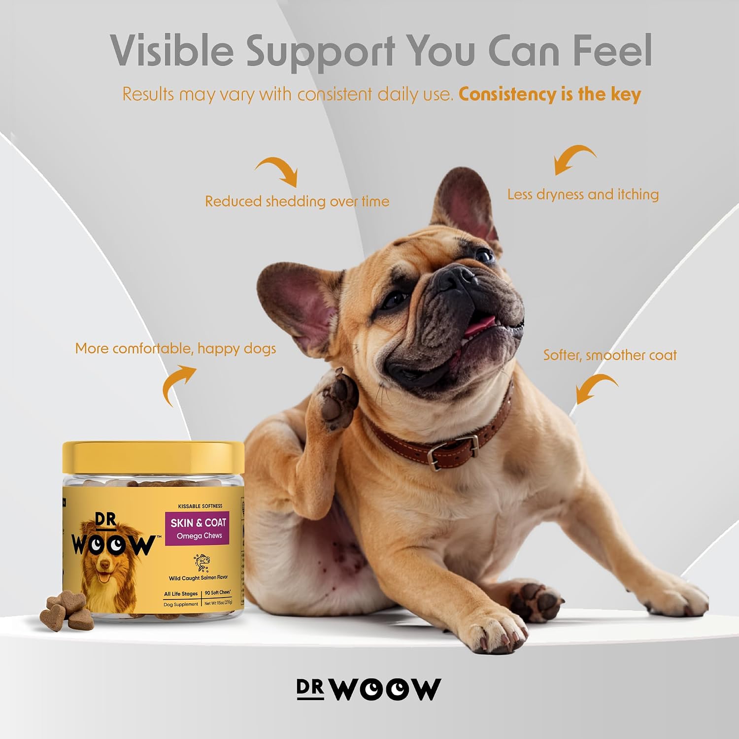 Omega 3 para Perros – Suplemento para Piel y Pelaje con Salmón – 90 Masticables