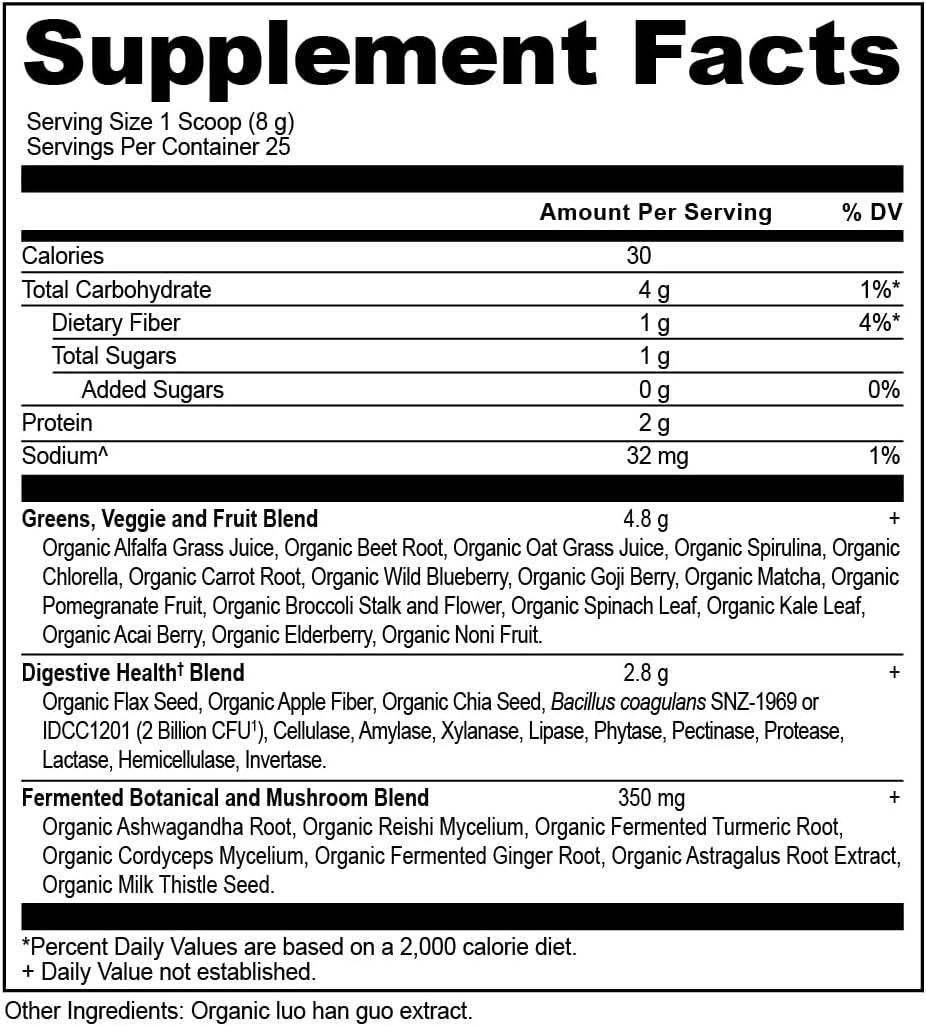 Ancient Nutrition Super Greens Powder Orgánico, 25 porciones (200g)