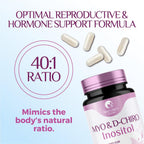 Myo-Inositol y D-Chiro Inositol 1025mg - Ratio 40:1 - Apoyo Ovárico y Hormonal - Vegano - Vitamina B8 - 60 Cápsulas