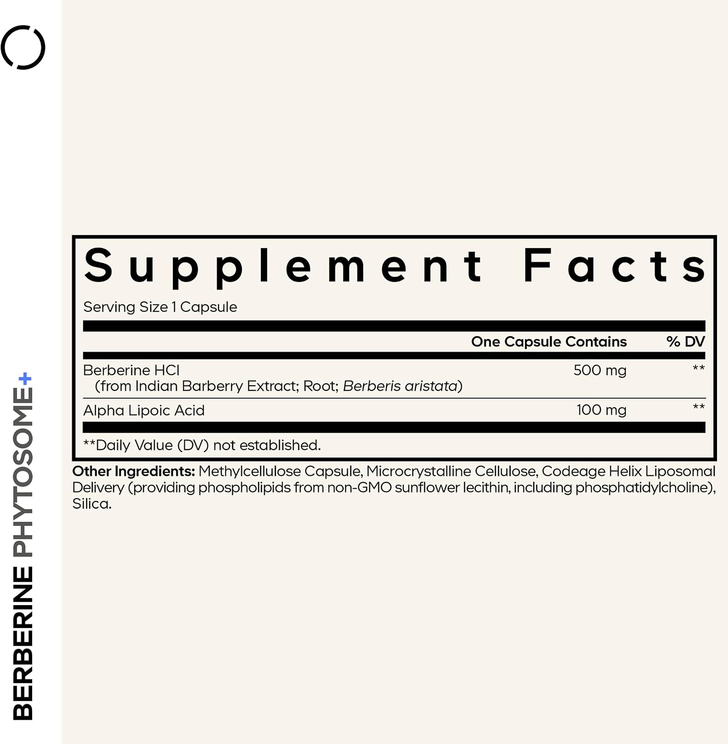 Codeage Berberine Phytosome - Berberina HCL, Ácido Alfa Lipoico, Complejo Fosfolípido - 60 Cápsulas