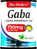 GABA Cápsulas - 750 mg por Ración - 200 Cápsulas - Complemento Alimenticio