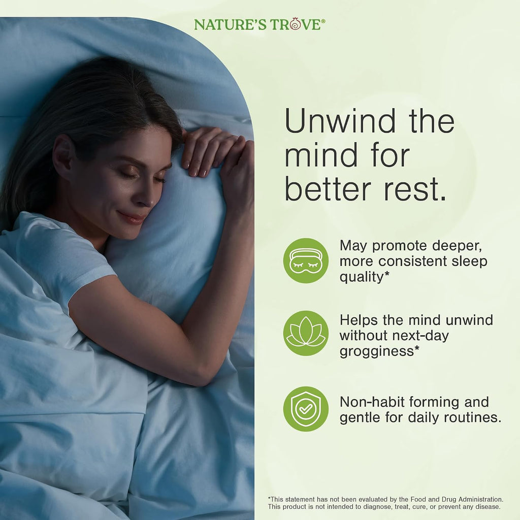 Nature's Trove L-Teanina 200mg – 365 Cápsulas Vegetarianas (Súper Tamaño)