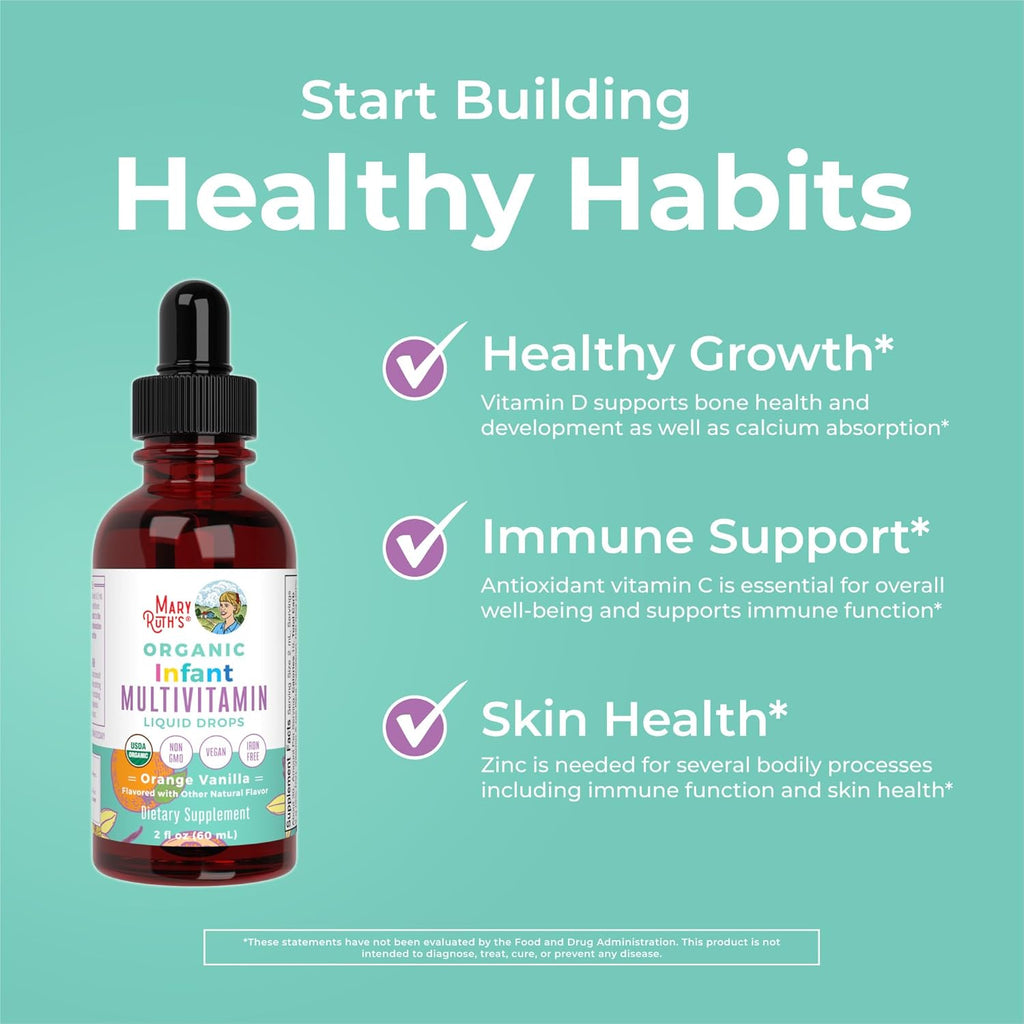 MaryRuth's Organics Multivitamínico Orgánico para Bebés | Gotas Líquidas 2 oz
