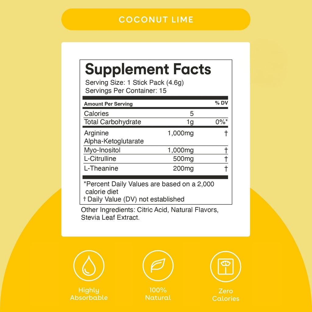 Focus de Mixhers - Nutrición para Mujeres - 15 Sobres de Bebida - Lima y Coco