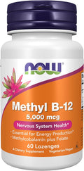 NOW Foods Metil B-12 (Metilcobalamina) 5000 mcg - 60 comprimidos