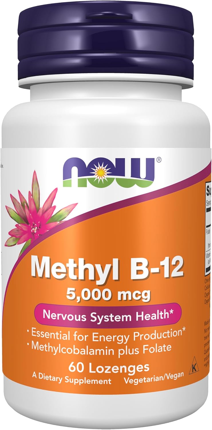 NOW Foods Metil B-12 (Metilcobalamina) 5000 mcg - 60 comprimidos