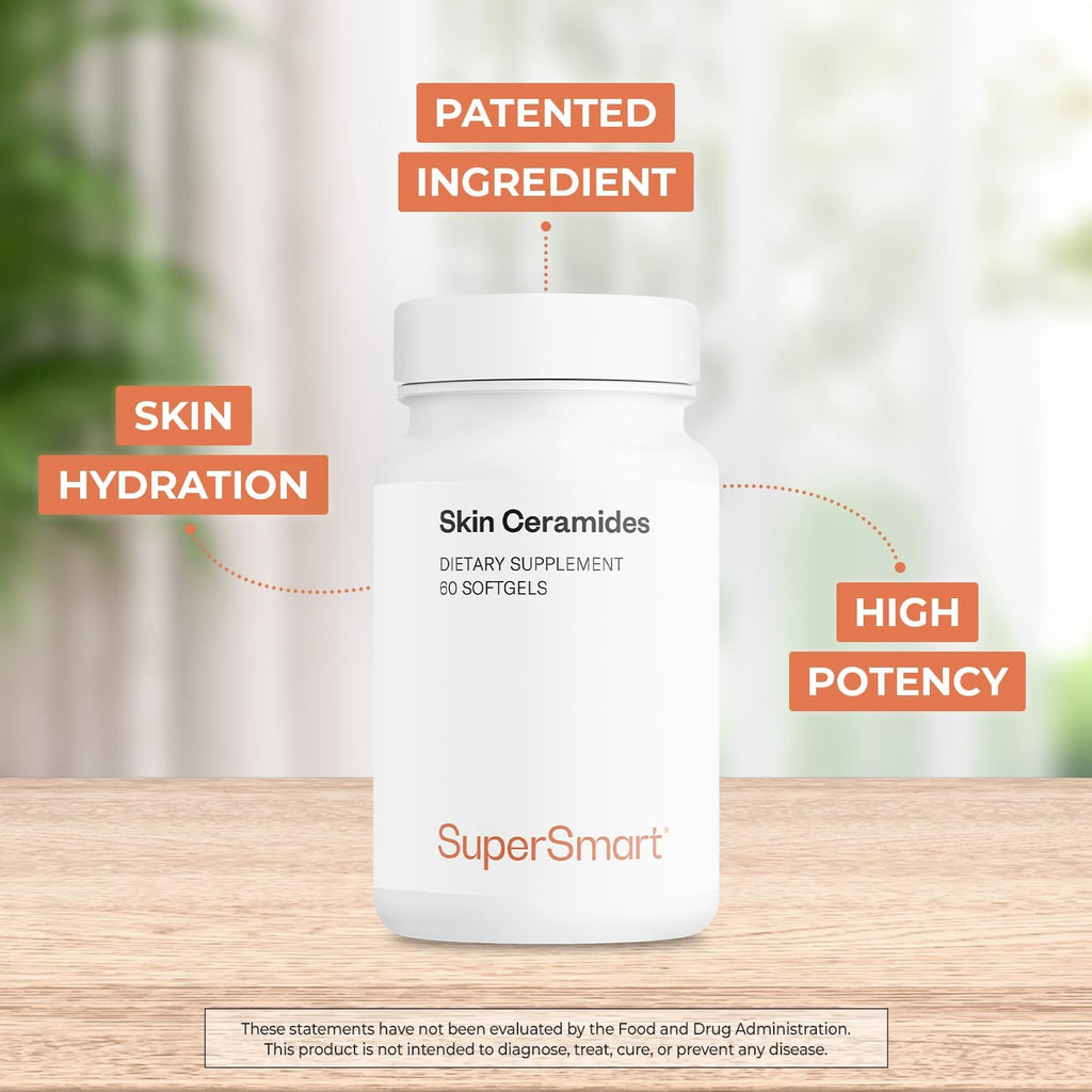 SuperSmart Skin Ceramides - Ceramidas de trigo y zinc | 60 cápsulas