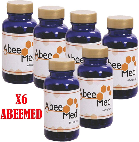 AbeeMed Complemento Natural – Veneno de Abeja Apitoxina y Miel de Manuka – Apoya la Inflamación y la Movilidad – Dolores de Cuello y Espalda – Articulaciones y Músculos – Esguinces, Contusiones y Torceduras – Pack de 6 – 360 Cápsulas