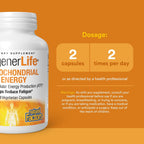 Natural Factors RegenerLife Cápsulas – Apoyo Mitocondrial y Energía Celular (120 Cápsulas)
