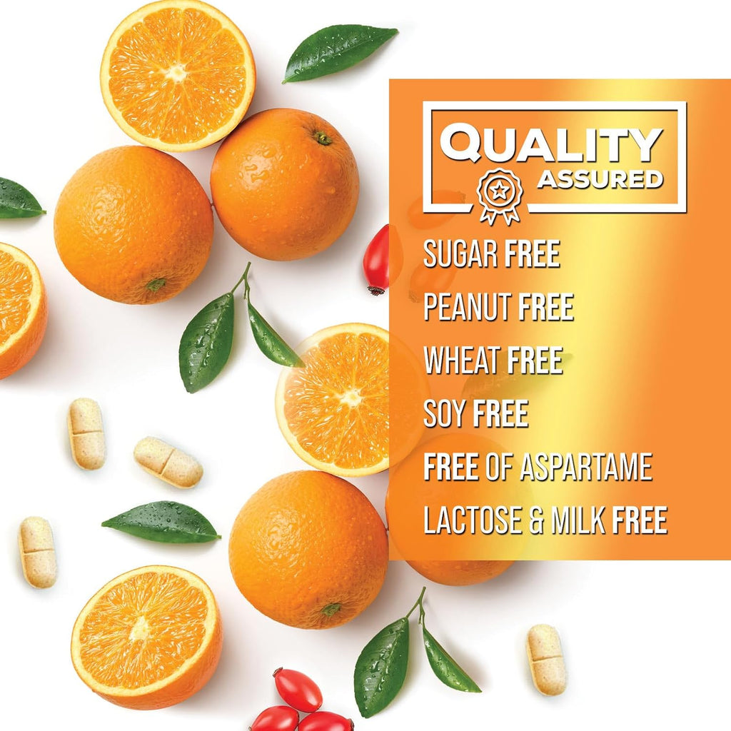Nature's Peak Vitamina C 1000 mg con Rosa Mosqueta - 60 Comprimidos Masticables Sabor Naranja Sin Azúcar