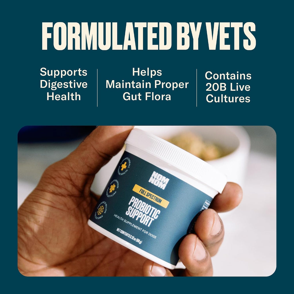 Nom Nom Probiótico Canino Full Spectrum con Prebiótico y Fibra de Inulina - Apoyo Digestivo e Inmunológico