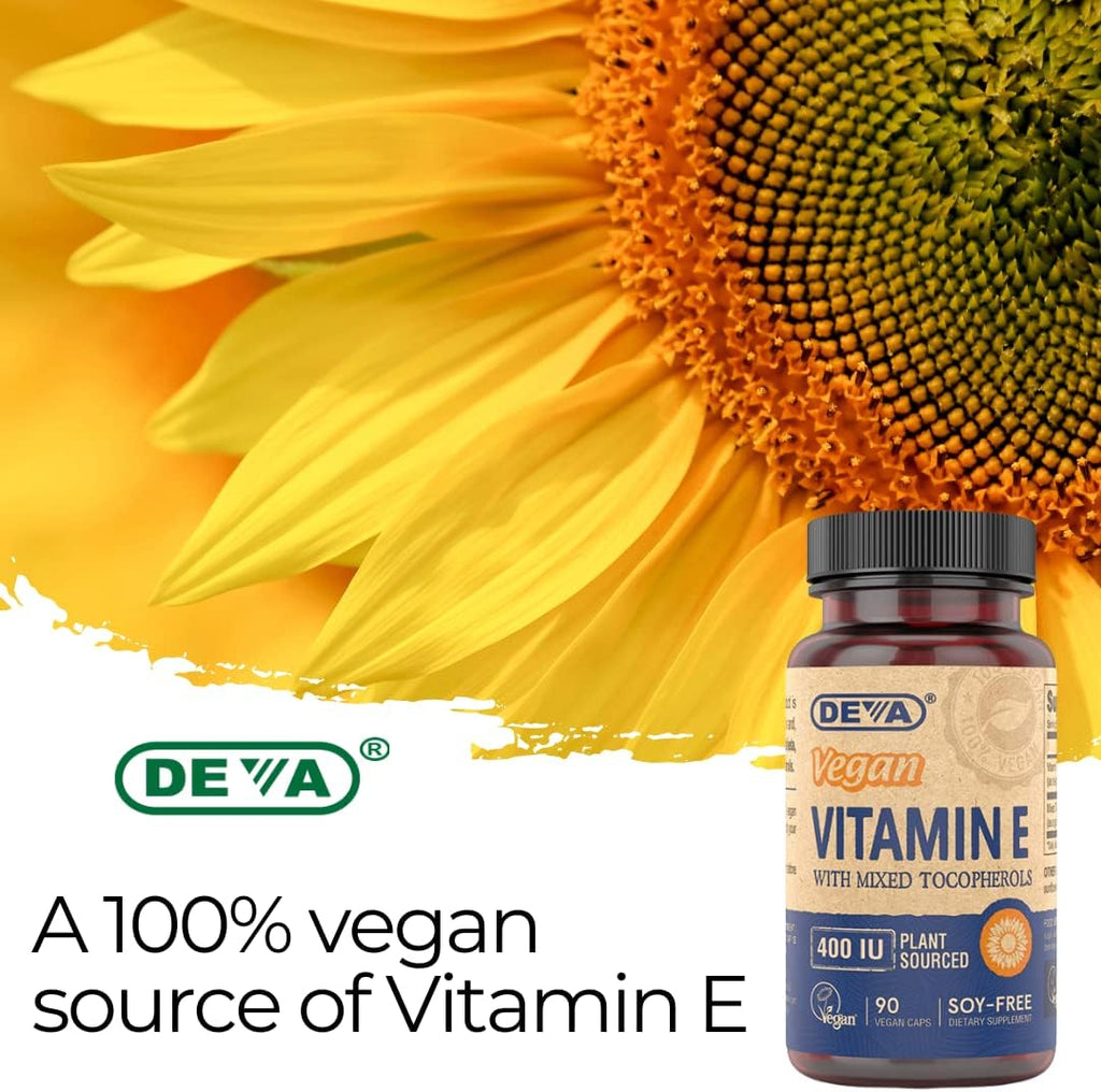 DEVA Vitamina E Natural 400 UI con Tocoferoles Mixtos - 90 Cápsulas