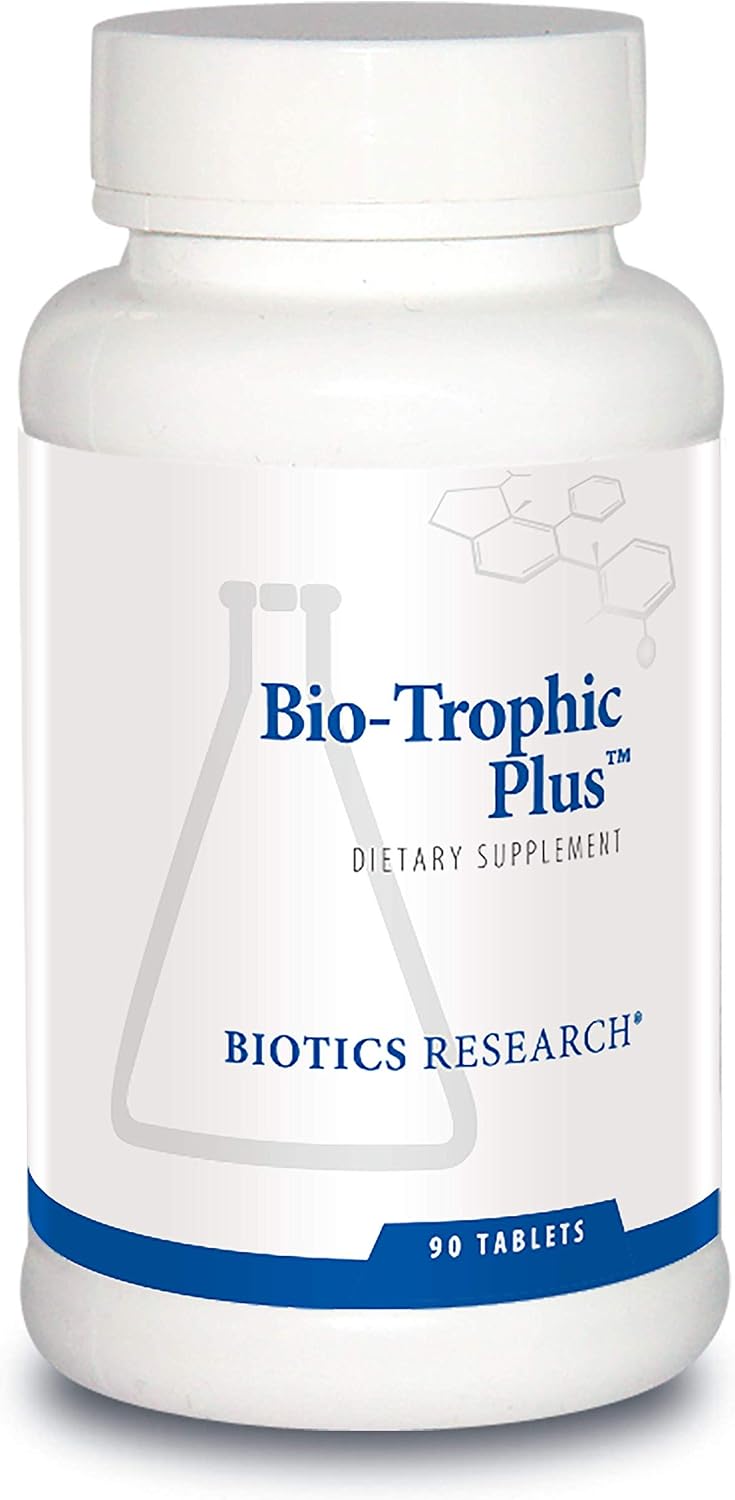BIOTICS RESEARCH Bio Trophic Plus - Multivitamínico y Mineral Integral en Forma Alimentaria, Soporte Glandular, Concentrado de Remolacha Orgánica, Bioflavonoides Cítricos, SOD, Catalasa - 90 Comprimidos