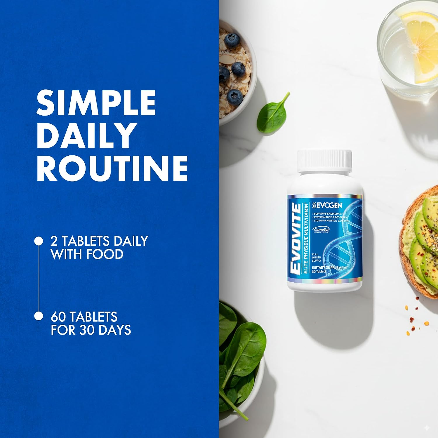 Evogen Evovite - Multivitamínico Avanzado para Hombres y Mujeres | Fórmula para Resistencia, Recuperación y Salud Articular | 30 Dosis