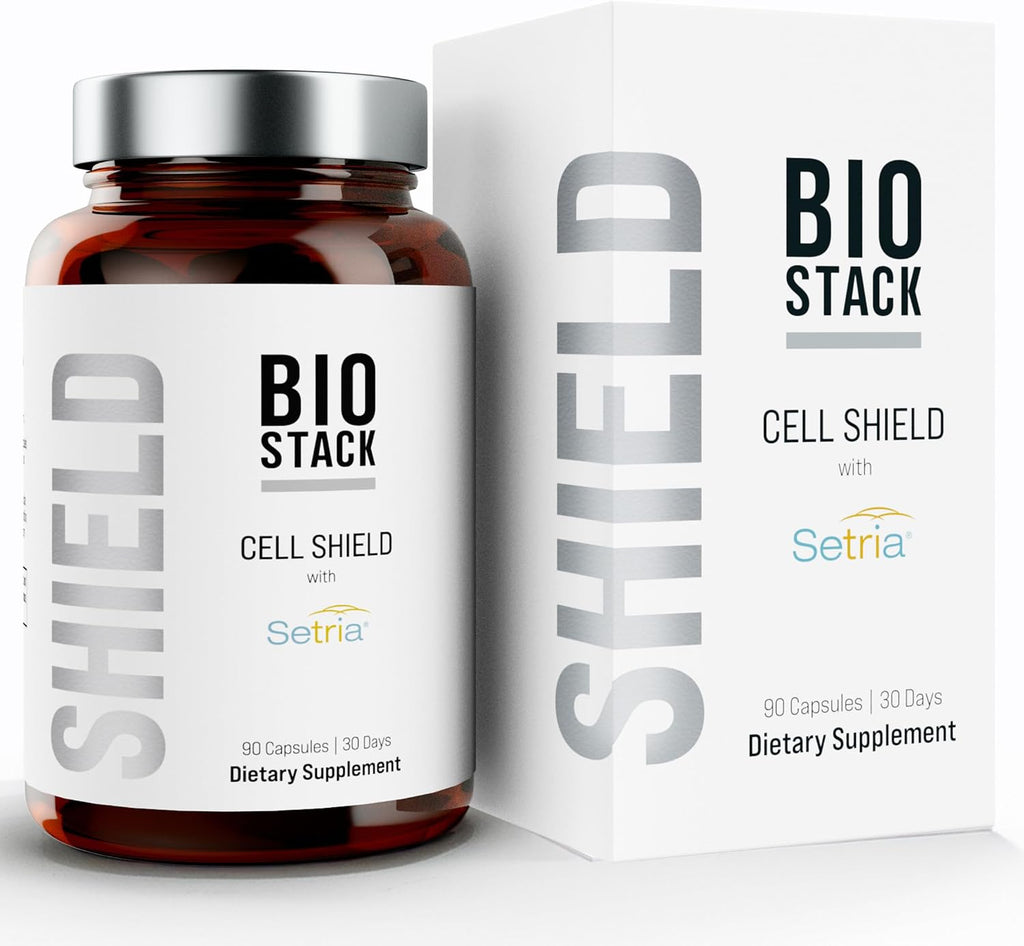 BIOSTACK Cell Shield con Setria Glutathione | Suplemento liposomal con Vitamina C, Cúrcuma y Complejo C3 de Curcumina | L-Glutatión Reducido Puro 500mg