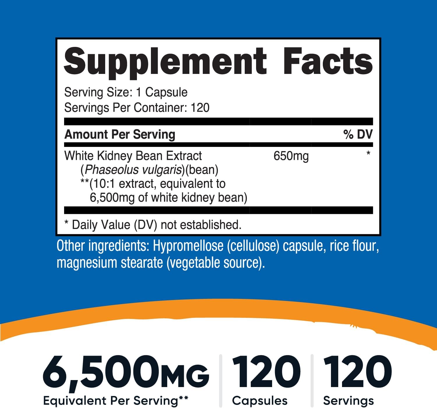 Nutricost Extracto de Judía Blanca 650mg - 120 Cápsulas Vegetales