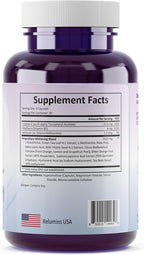 Relumins Complejo de L-Glutión 1650mg con Ácido Hialurónico, Alfa Lipoico, Escaramujo, Vitamina E y Riboflavina - 90 Cápsulas