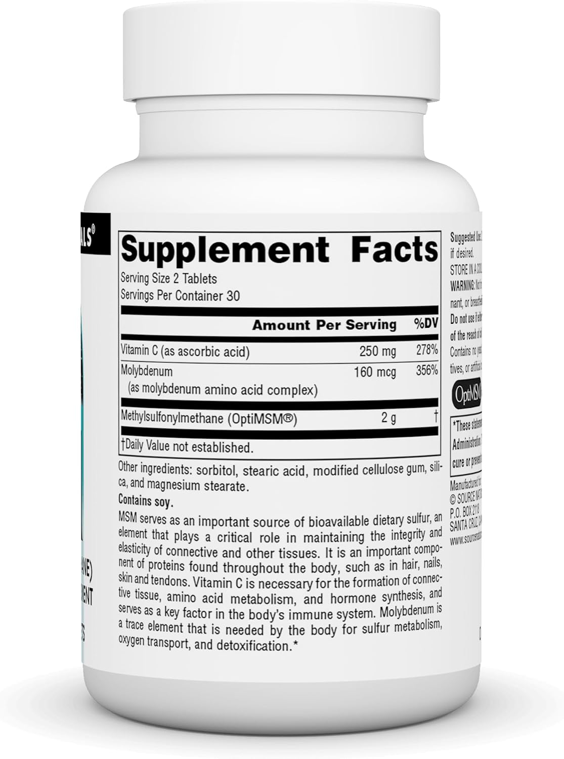 Source Naturals MSM (metilsulfonilmetano) 1000 mg – 60 Comprimidos