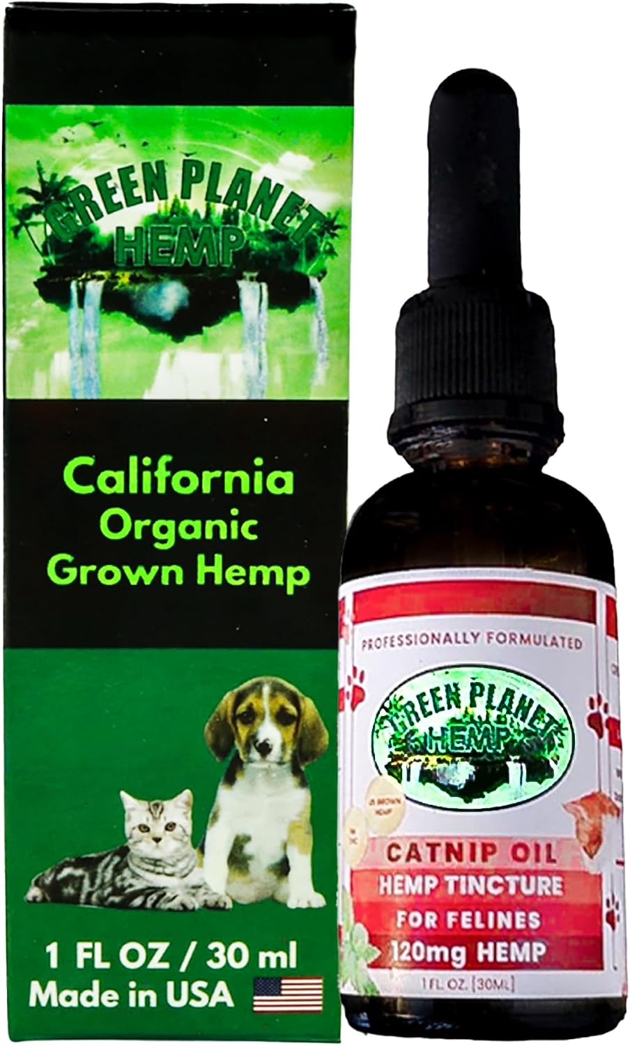 Pet Hemp Oil - Aceite de Cáñamo y Hierba Gatera para Perros y Gatos | 120mg Orgánico | Green Planet Hemp