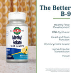 KAL Metilfolato 1000 mcg - Metilfolato Activo 5-MTHF, 60 Microtabletas ActivMelt