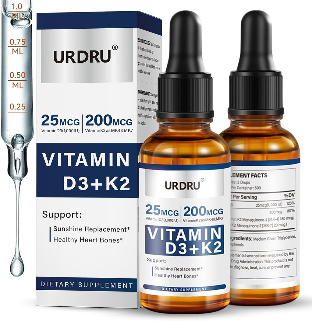 URDRU Gotas Líquidas Orgánicas de Vitamina D3 y K2 - 30ml