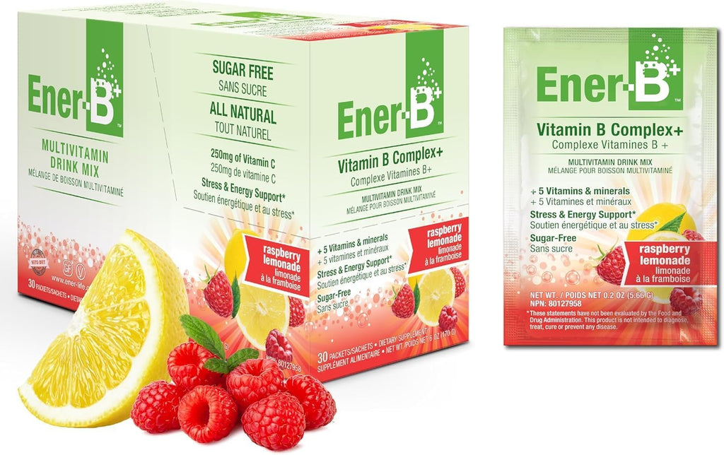 Ener-B+ Bebida Multivitamínica Sin Azúcar - Sabor Naranja - 30 Sobres