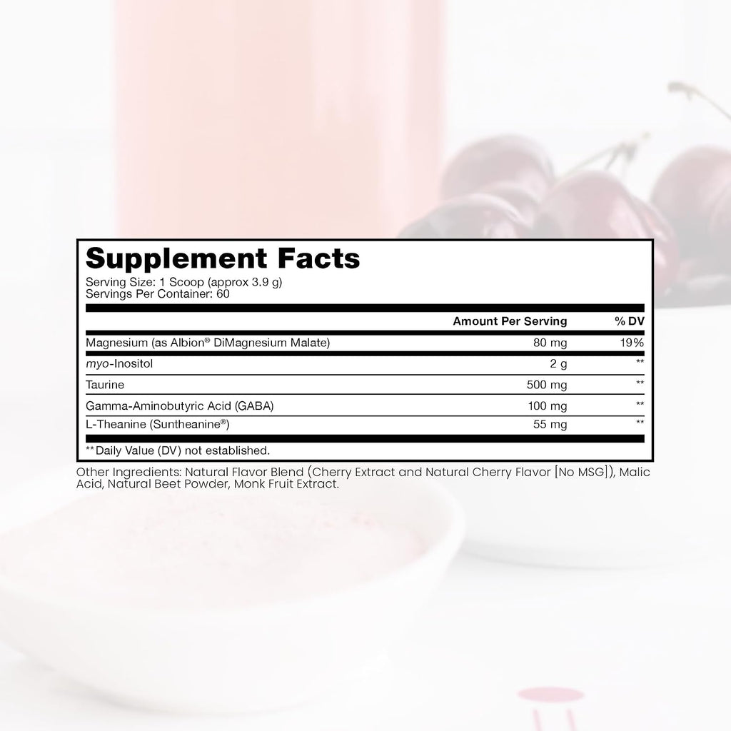 Pure Therapro Rx Just Relax Cherry – 60 Servings | Apoya Estado de Ánimo Relajado y Presión Arterial Saludable | Myo-inositol, Di-Magnesio Malato, GABA, Taurina y L-Teanina