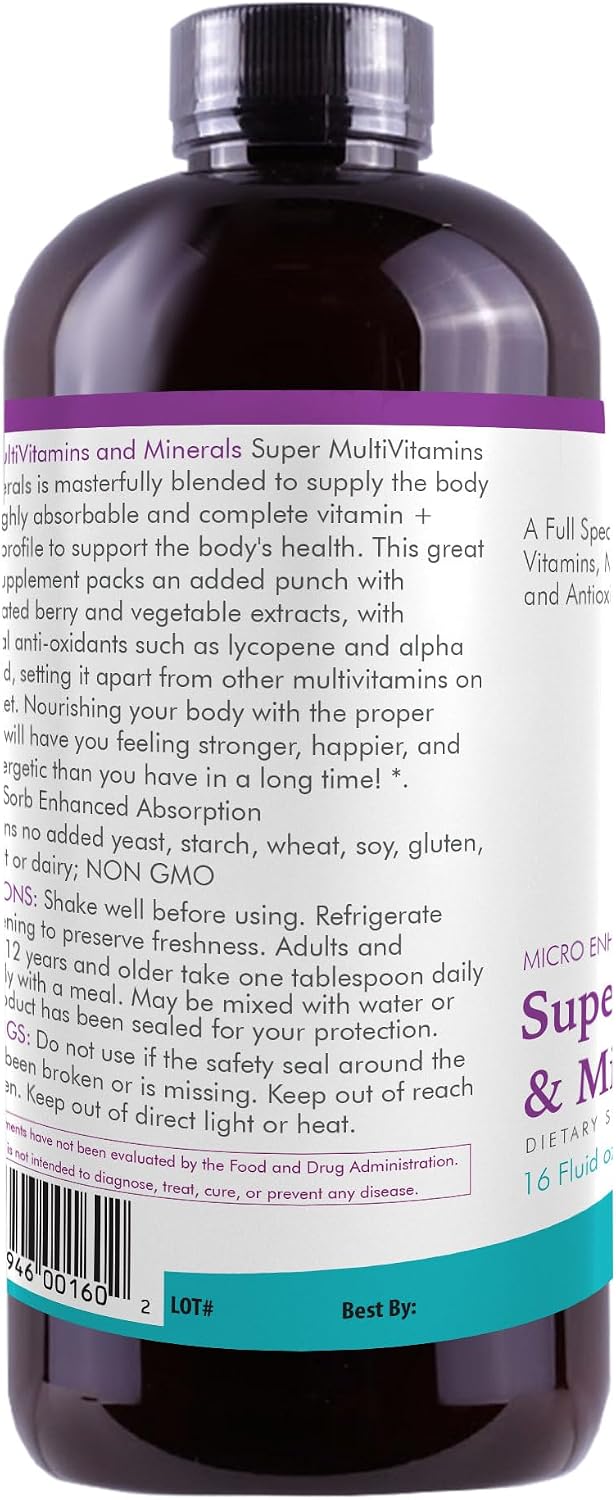 Life Solutions Super Multivitamins and Minerals - Líquido de Alta Potencia - 946 ml