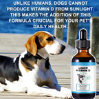 Vitamina D para Perros, Gotas Líquidas de Vitamina D para Perros, Vitaminas D para Perros Promueven la Absorción de Calcio, Apoya el Sistema Inmunitario, Salud de Caderas y Articulaciones y Salud Dental, Suplemento Multivitamínico para Perros