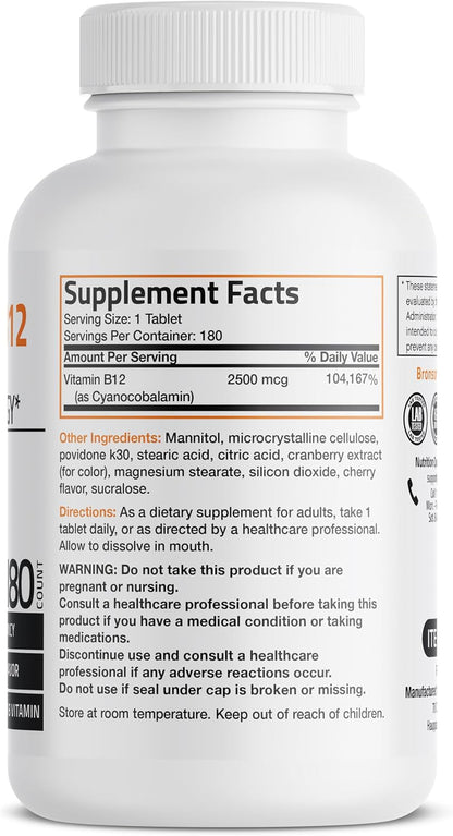 Bronson Vitamina B12 2500mcg Shot of Energy – Sistema nervioso: Favorece el funcionamiento normal del sistema – Image 2