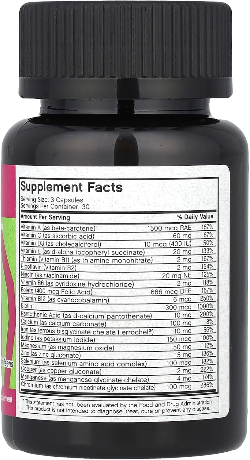 Futurebiotics M.V. Teen Multivitamínico para Adolescentes, 90 Cápsulas Vegetarianas