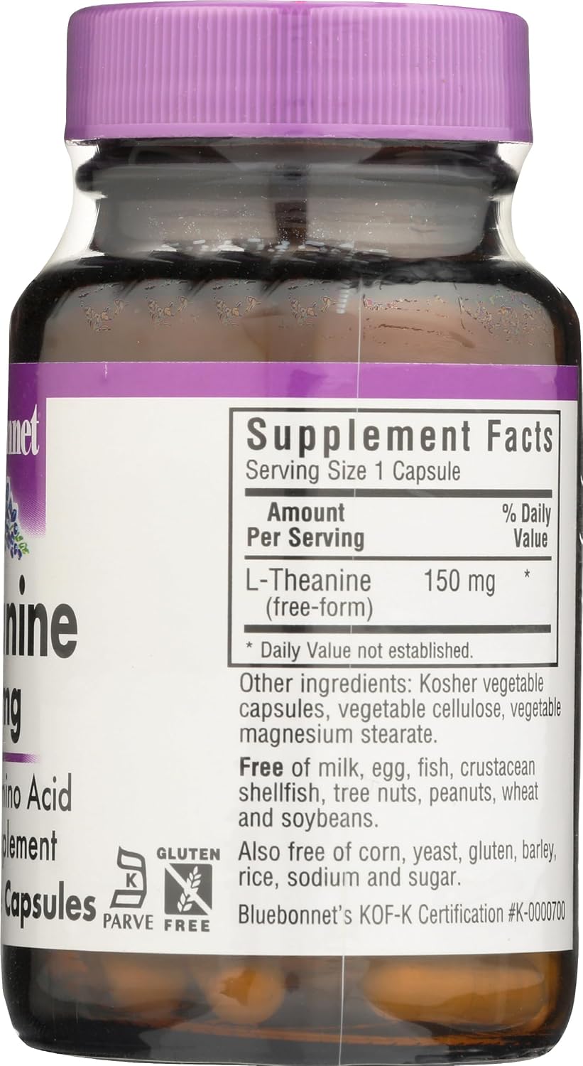 Bluebonnet Nutrition L-Teanina 200 mg, 30 cápsulas