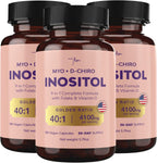 QSTA Myo-Inositol y D-Chiro Inositol 4100mg (Relación 40:1) – Complemento Nutricional para Mujeres con Folato, Vitaminas B6, B12, D3, Zinc y Cromo