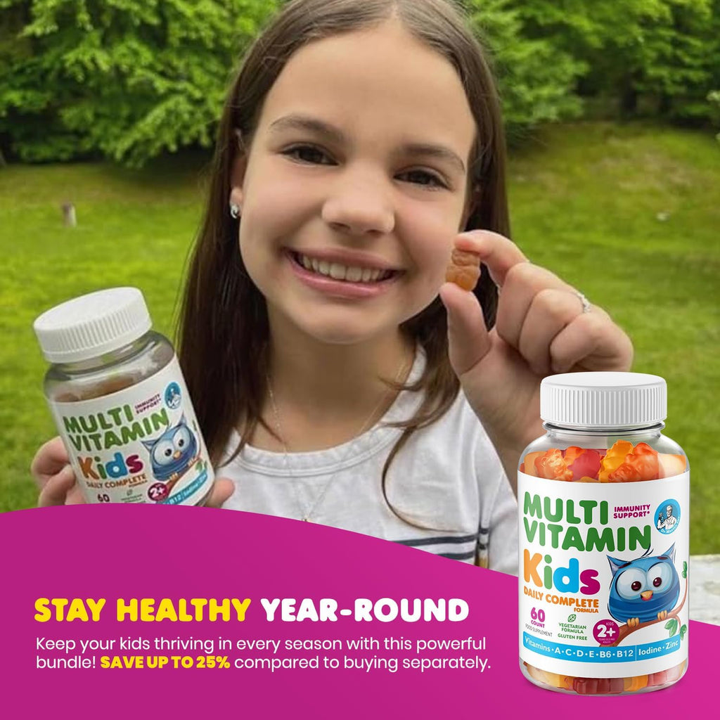 DR. MORITZ Gomitas de Saúco para Niños (60 unidades) y Multivitamínico Infantil en Gomitas (120 unidades) - Pack de 2