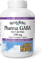 Natural Factors Pharma GABA - 120 Comprimidos Masticables (60 Dosis)