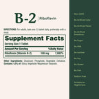 Nature's Bounty Vitamina B-2, 100 mg de Riboflavina, 100 Comprimidos Recubiertos
