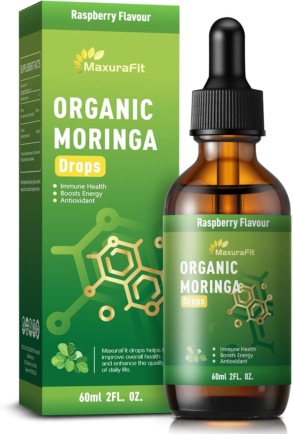 MaxuraFit Moringa Leaf Drops con Vitamina C - 118 ml