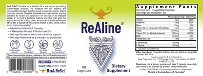 RnA ReSet ReAline – Complejo de Vitaminas B Metiladas con Taurina y Metionina, 60 Cápsulas (NSF Certified) – Image 3