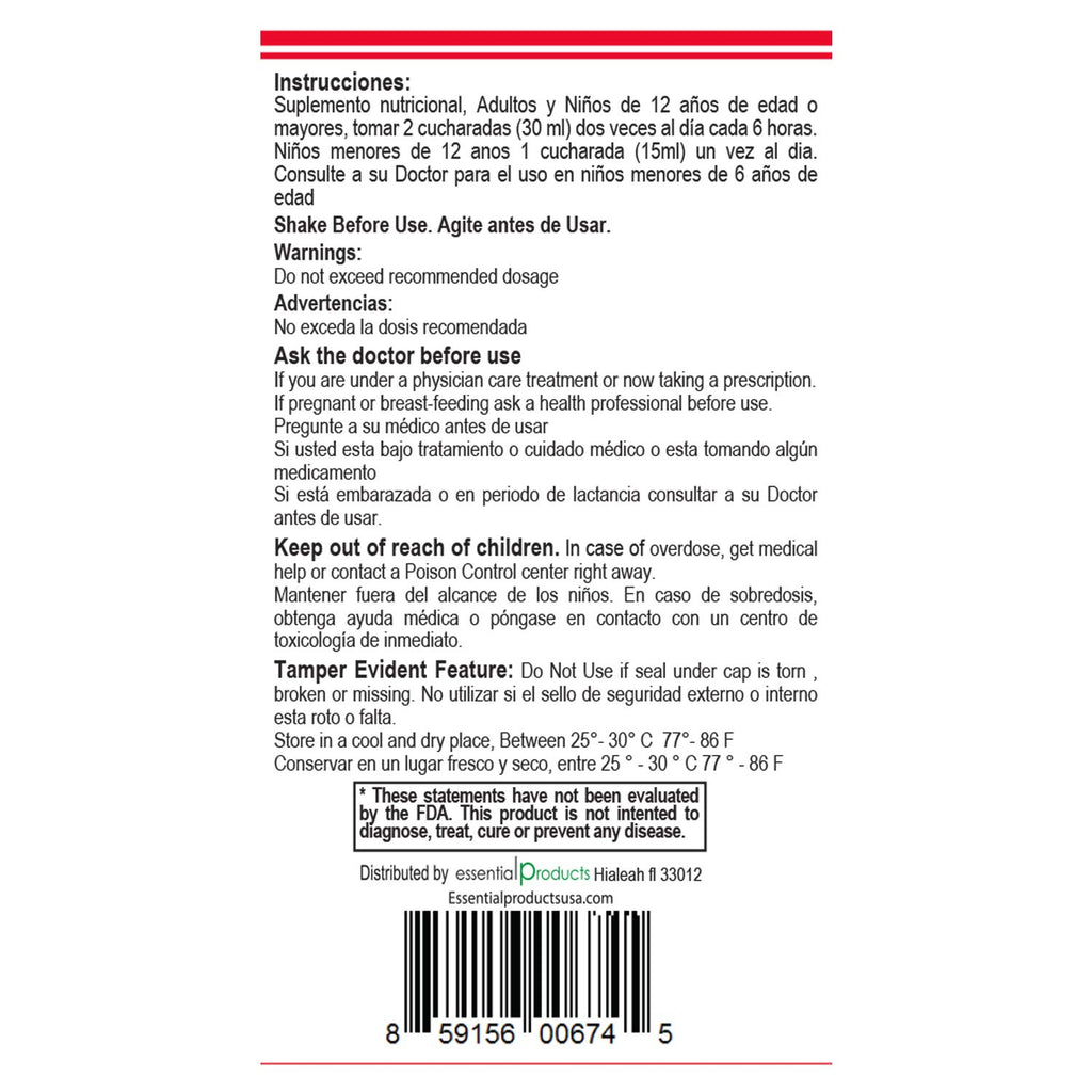 Jarabe Berro y Cebolla Rábano con Miel - 2 Pack de 8 oz cada uno - ELP ESSENTIAL