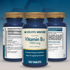 Nature's Wonder Vitamina B12 1000 mcg - Comprimidos de Liberación Prolongada (150 Comprimidos)