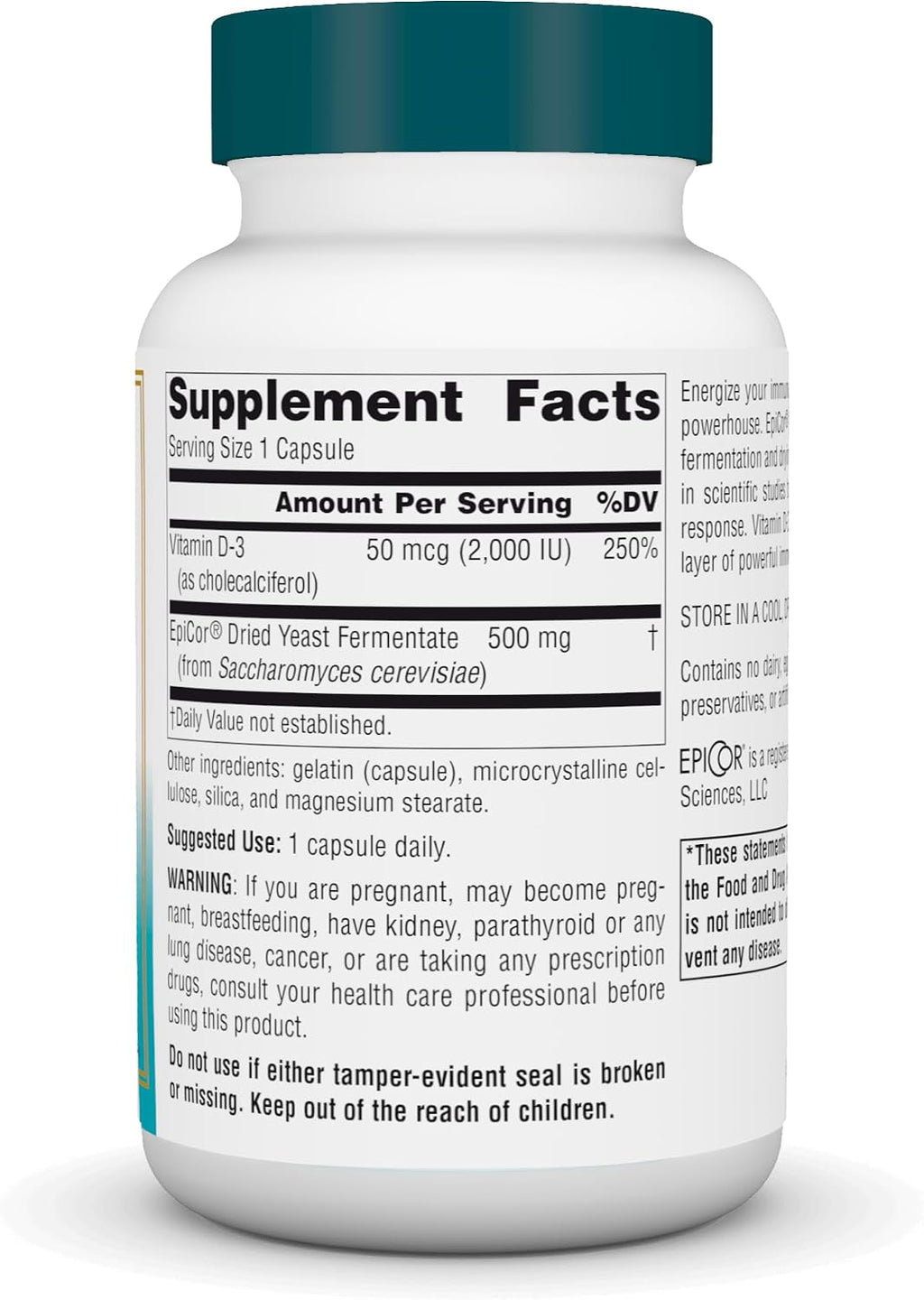 Source Naturals Wellness EpiCor con Vitamina D-3 - 60 Cápsulas