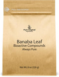 PURE ORIGINAL INGREDIENTS Banaba Leaf Powder (8 oz) - Siempre Puro, Sin Rellenos, No OGM
