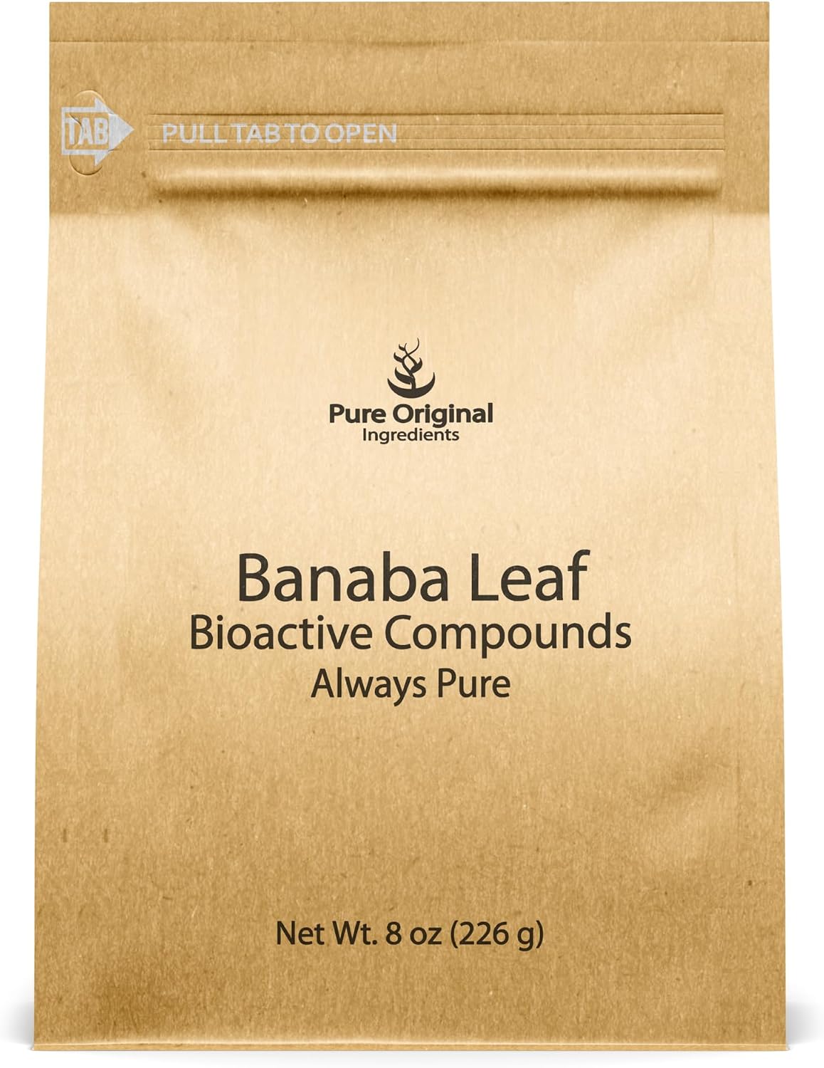PURE ORIGINAL INGREDIENTS Banaba Leaf Powder (8 oz) - Siempre Puro, Sin Rellenos, No OGM